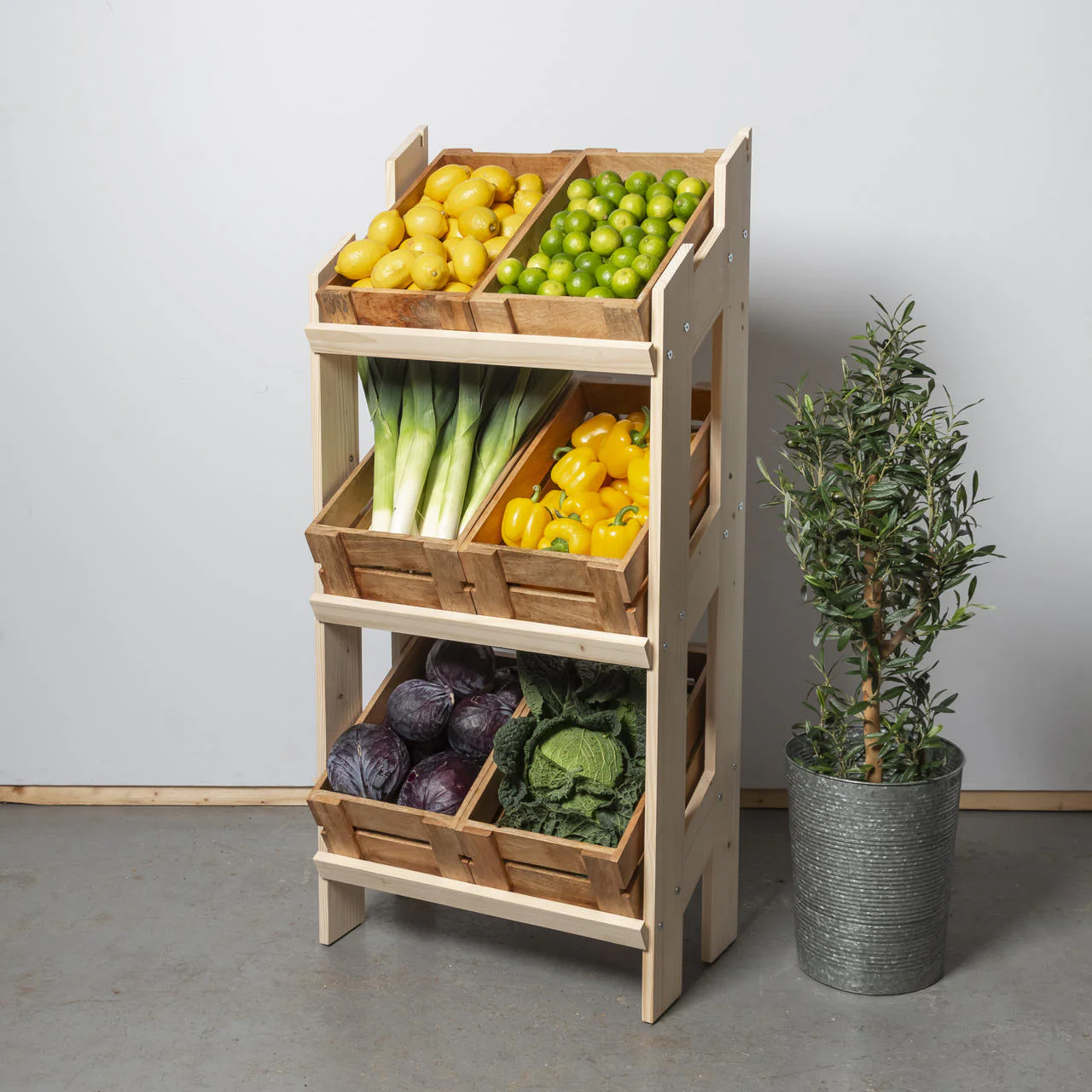 Norwood 3-shelf stand with mango wood crates 650 - Image 3