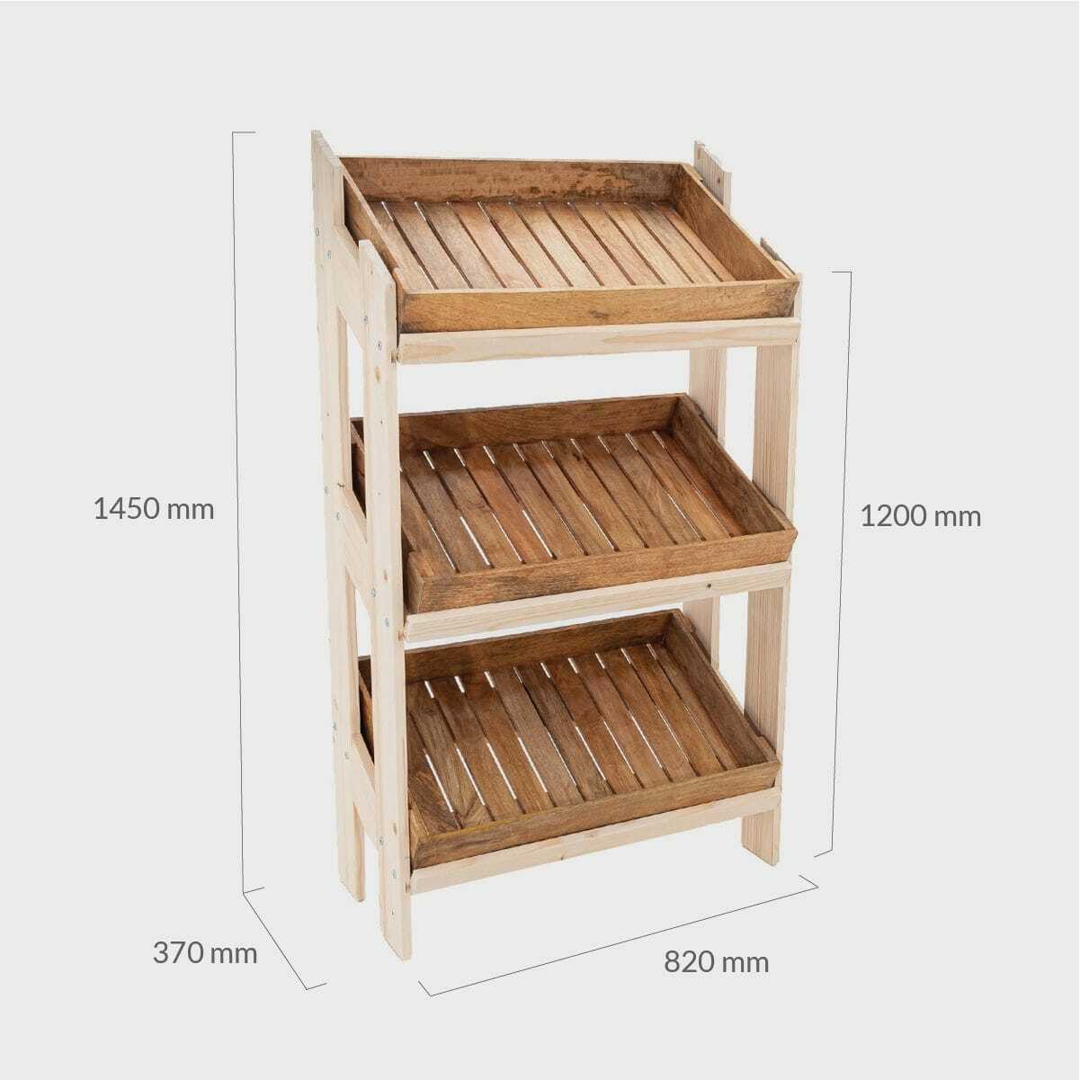 Norwood 3-shelf stand with mango wood trays 820 - Image 4
