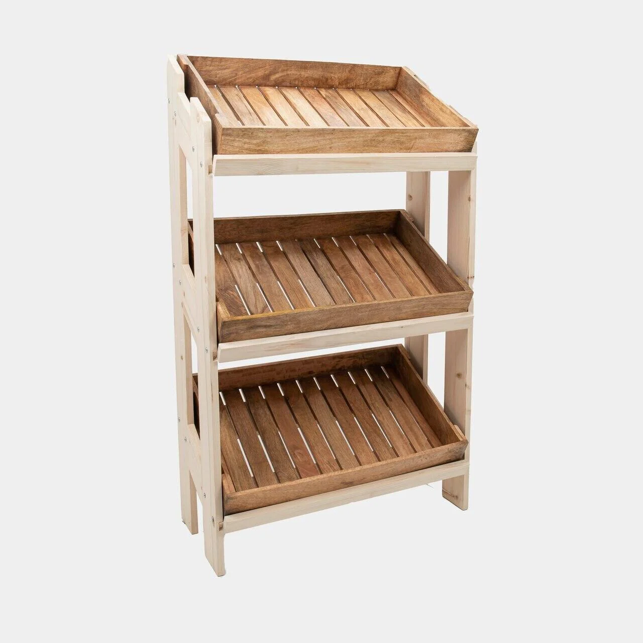 Norwood 3-shelf stand with mango wood trays 820 - Image 5
