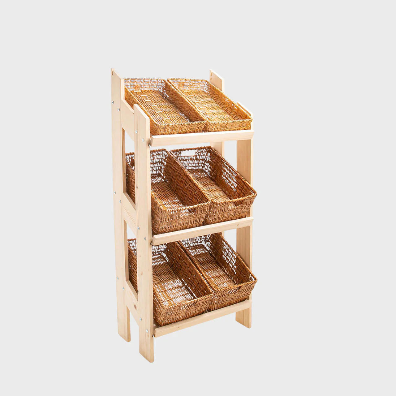Norwood 3-shelf stand with natural wicker trays 650 - Image 4