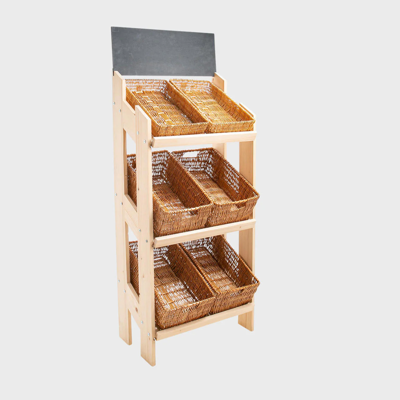 Norwood 3-shelf stand with natural wicker trays 650 - Image 5