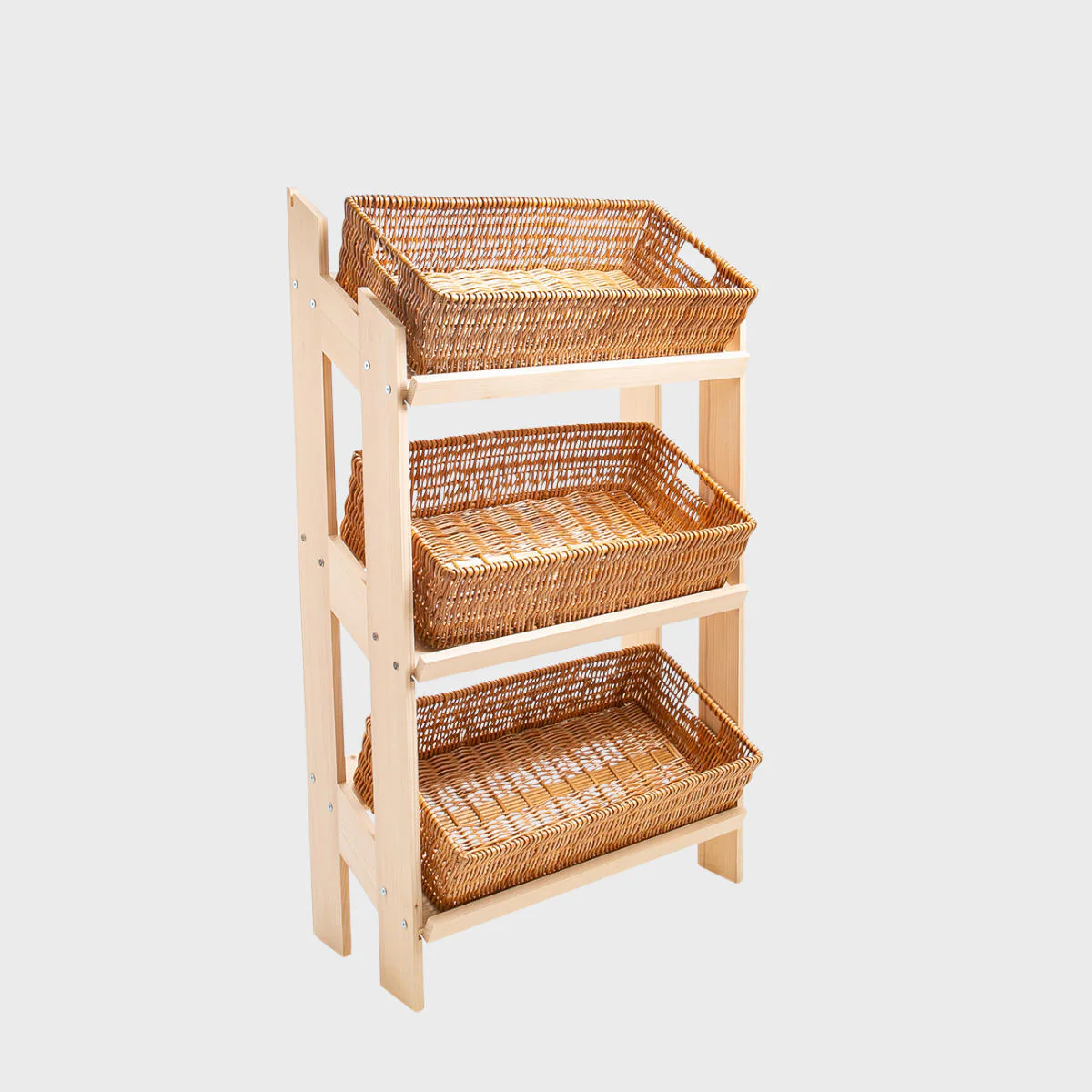 Norwood 3-shelf stand with natural wicker trays 820 - Image 4