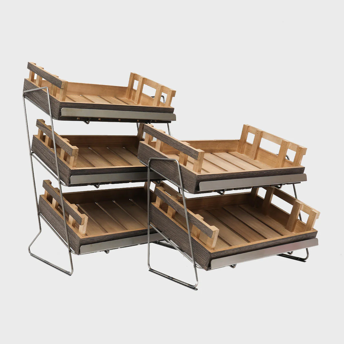 Railton tiered countertop display unit with medium chitting trays