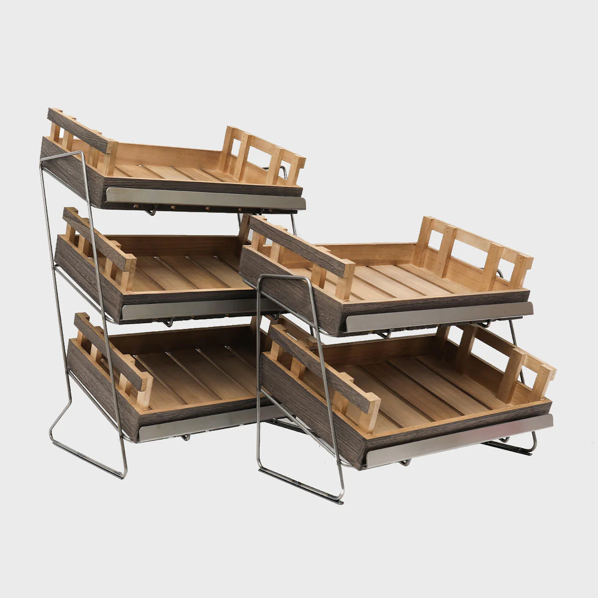 Railton tiered countertop display unit with medium chitting trays - Image 2