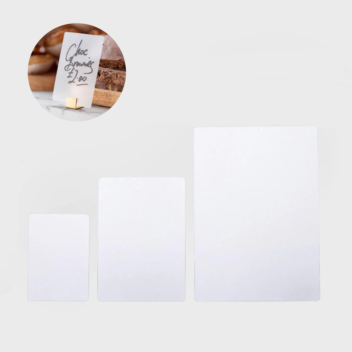 Reversible frosted signage tags