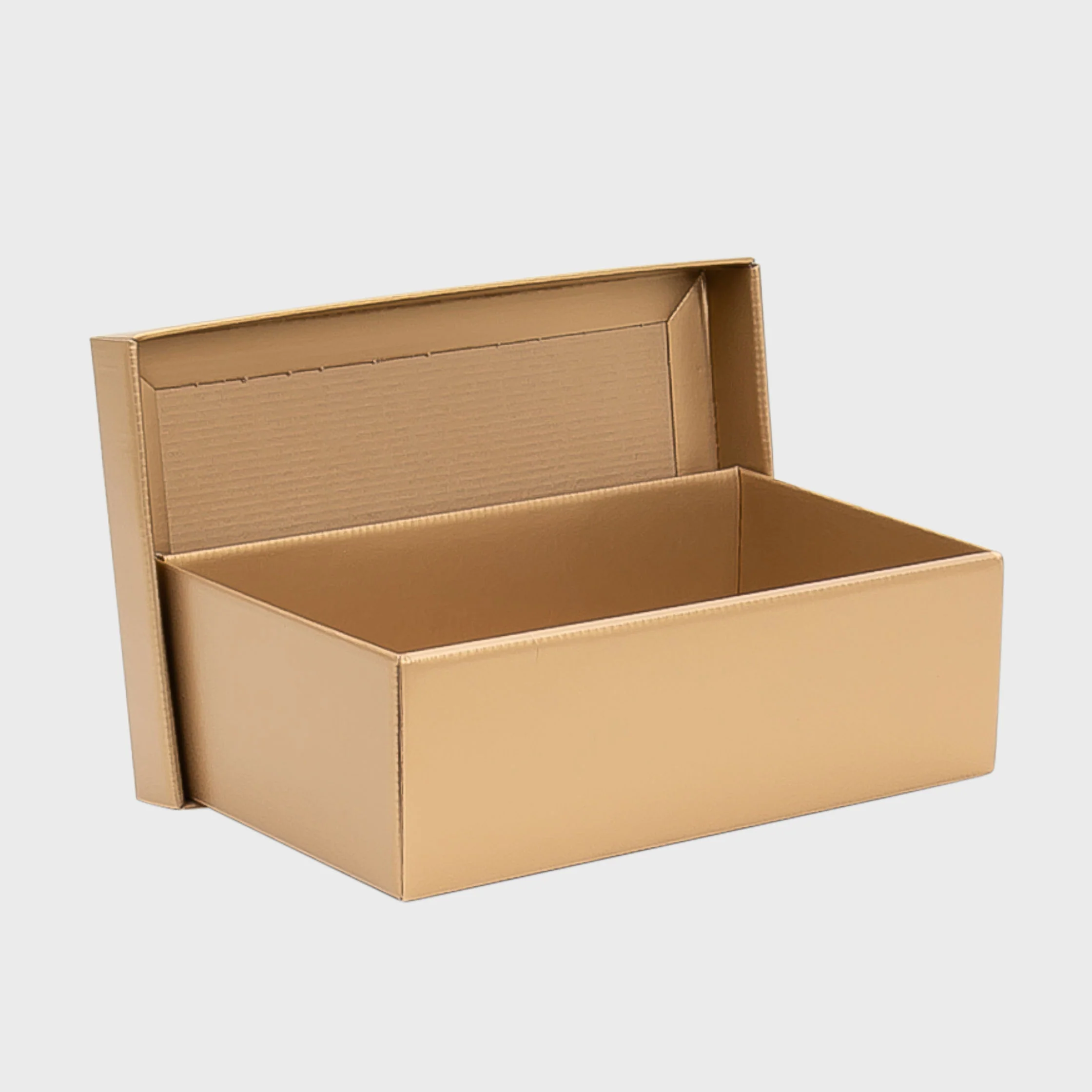 Small 12 inch gold gift box with drop on lid - Image 2