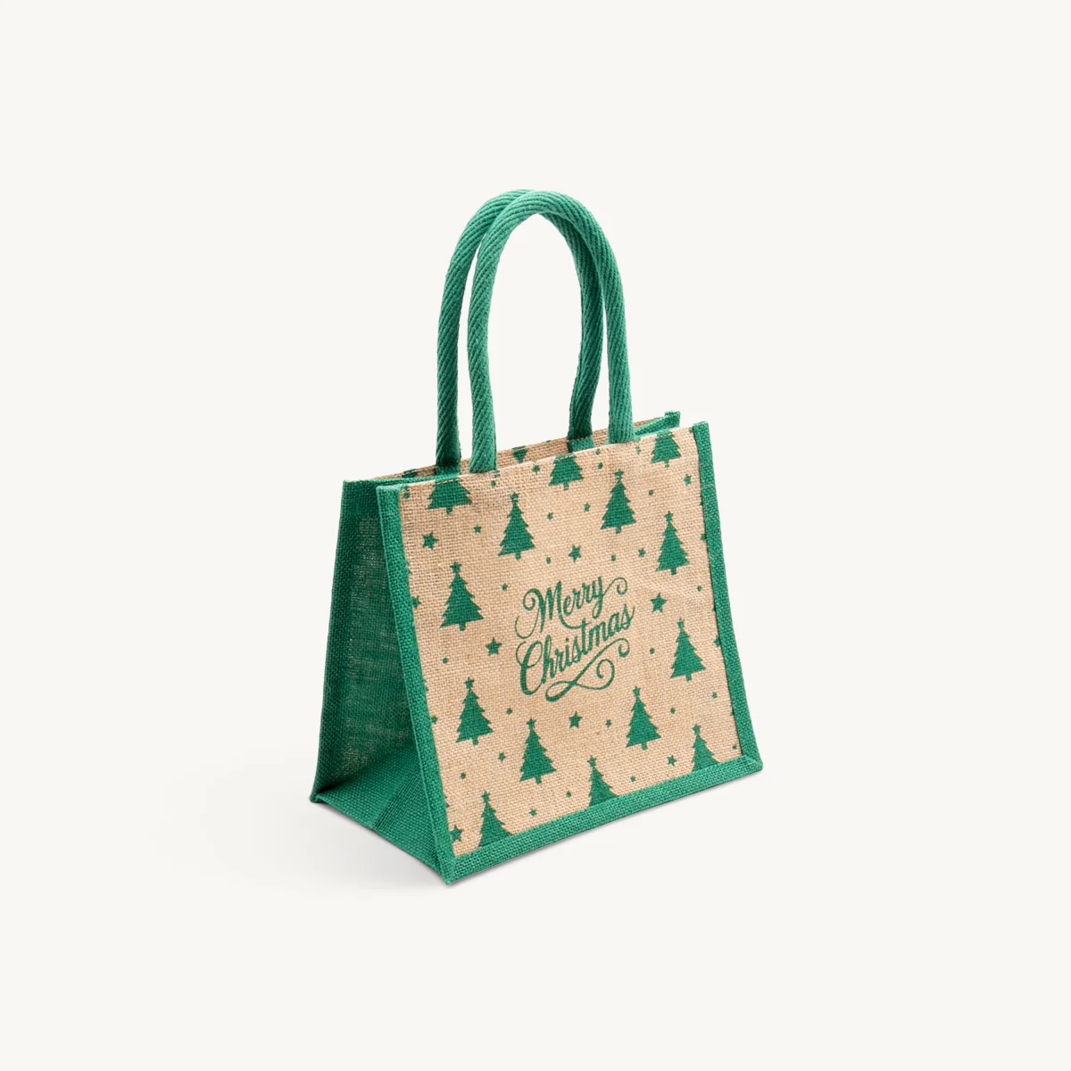 Small natural jute Christmas joy gift bag