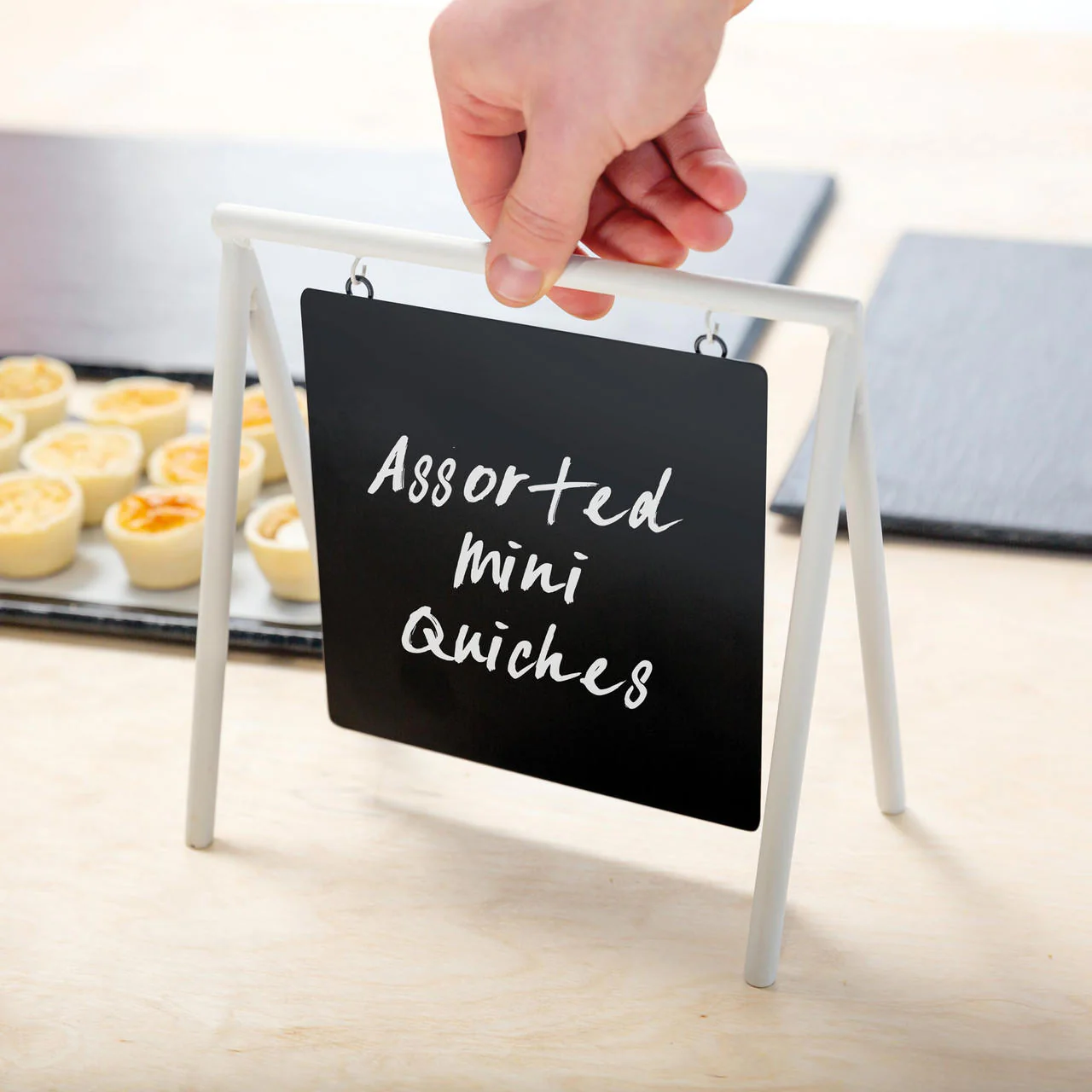 Square black &amp; white table sign - Image 4