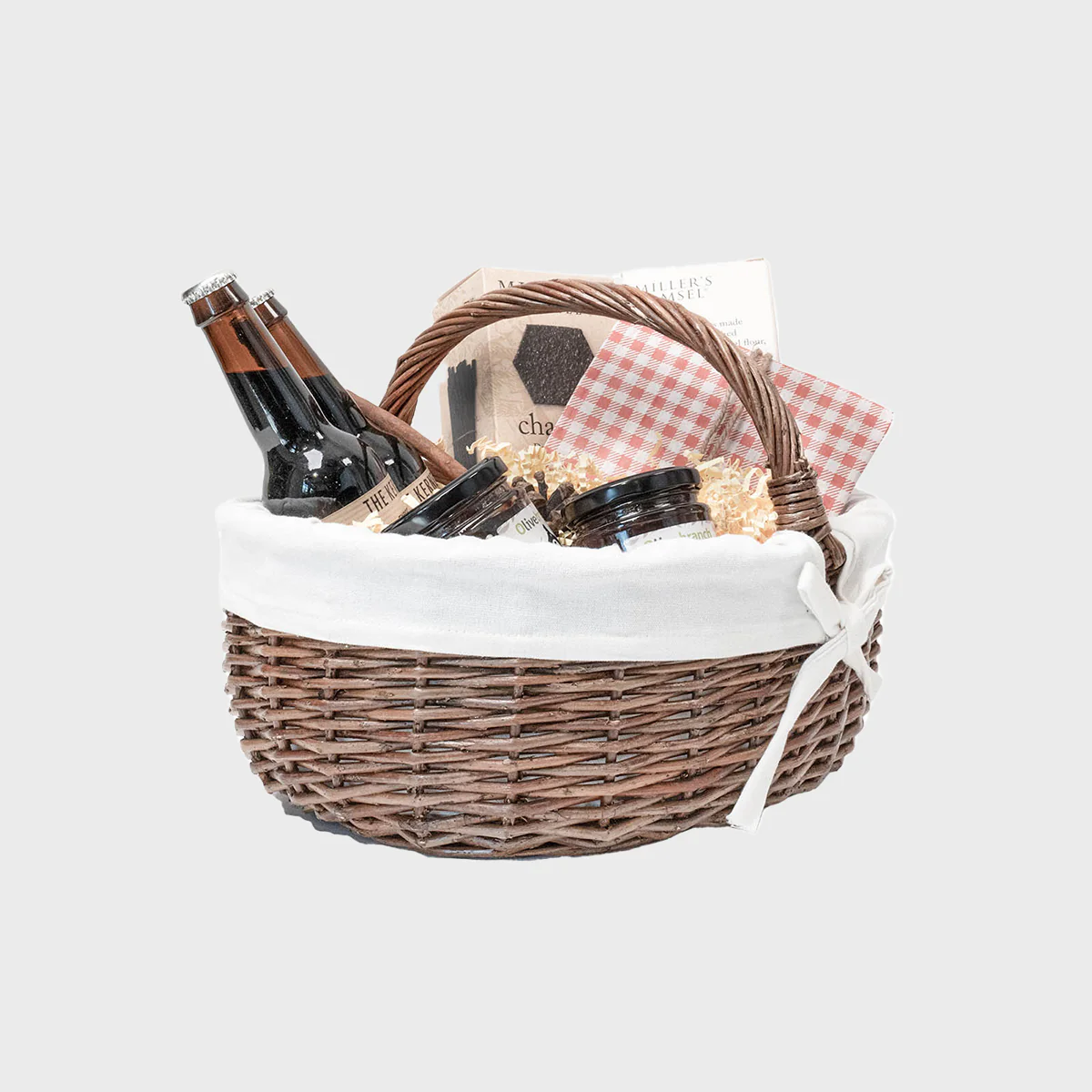 Wicker gift baskets with cotton liner - nest of two - Image 2