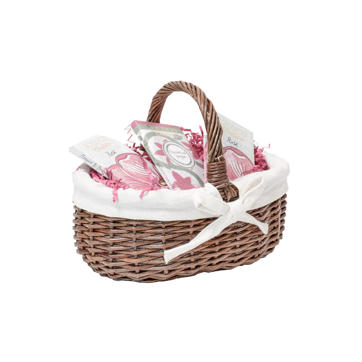 Wicker gift baskets with cotton liner - nest of two - Image 3